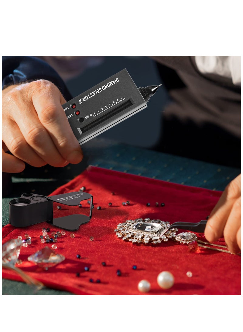 Excefore Diamond Tester Pen, High Accuracy Jewelry Diamond Tester and 60X Mini LED Magnifying, Professional Diamond Selector for Novice and Expert, Thermal Conductivity Meter  - Image 5