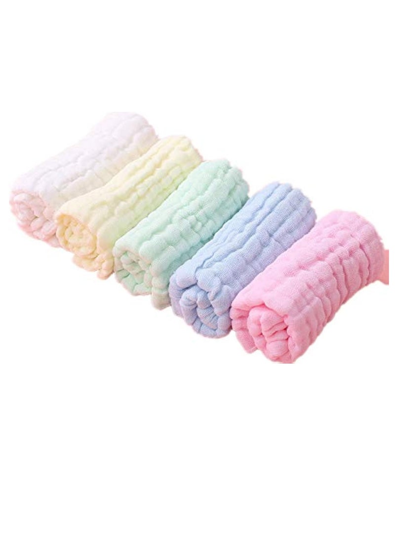 Daytoyz Baby Muslin Washcloths, Premium Natural Cotton Face Cloths, Super Soft Baby Wipes and Cotton Washcloth for Delicate Skin, Boys or Girls Multicolored Cotton Face Towels  - Image 1