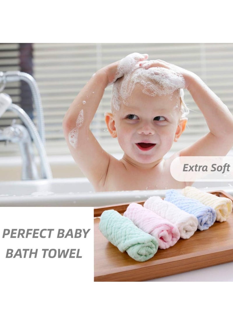 Daytoyz Baby Muslin Washcloths, Premium Natural Cotton Face Cloths, Super Soft Baby Wipes and Cotton Washcloth for Delicate Skin, Boys or Girls Multicolored Cotton Face Towels  - Image 3