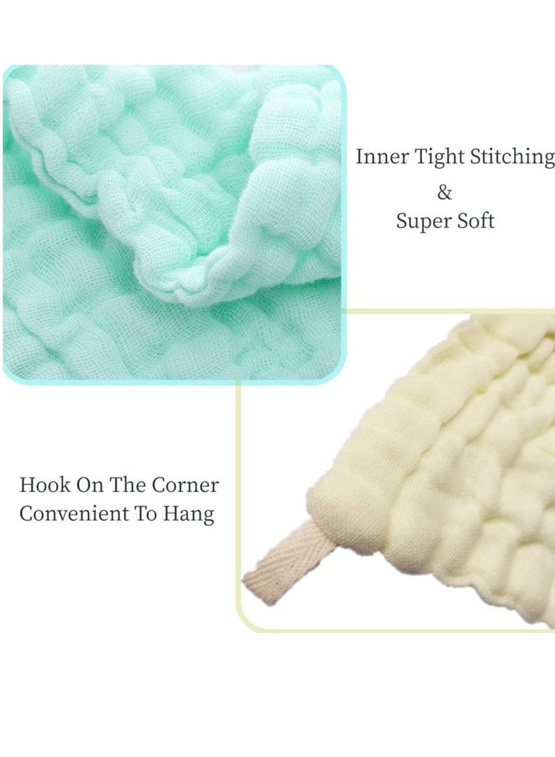 Daytoyz Baby Muslin Washcloths, Premium Natural Cotton Face Cloths, Super Soft Baby Wipes and Cotton Washcloth for Delicate Skin, Boys or Girls Multicolored Cotton Face Towels  - Image 5