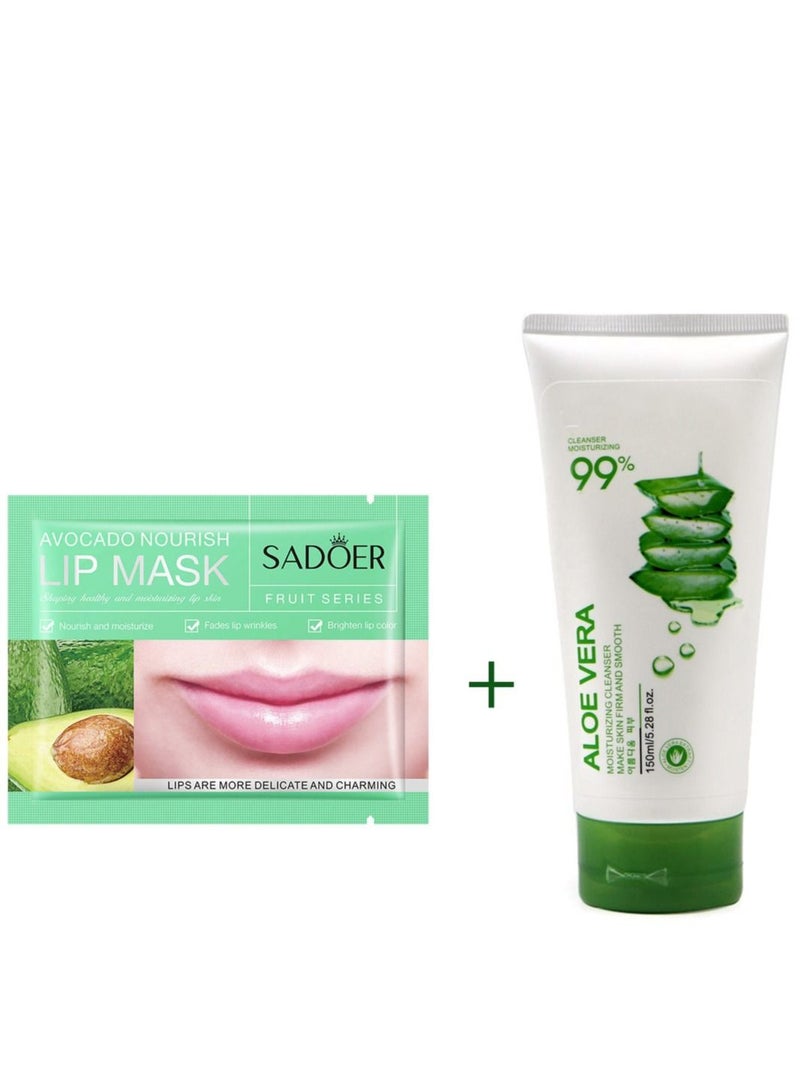 SADOER avocado nourish lip mask _ aloe vera moisturizing cleanser - Image 1