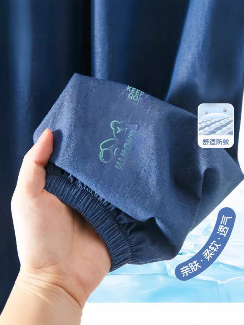 Boys' Stylish Summer Thin Ice Silk Denim Versatile Anti-Mosquito Pants For Older Boys Jogger Pants - Image 3