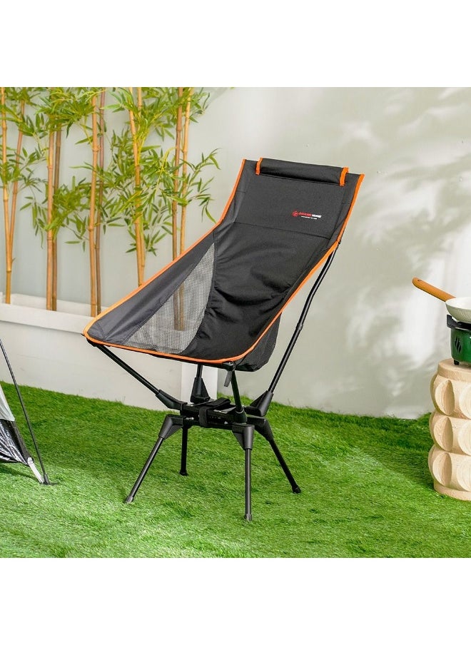 DANUBE HOME Camping Rotary Chair Light Weight Patio Chair All Weather Durable Material Picnic Chair Portable Stool For Outdoor Garden Camping Picnic 69.5X57X95 Cm Dark Navy  - Image 5