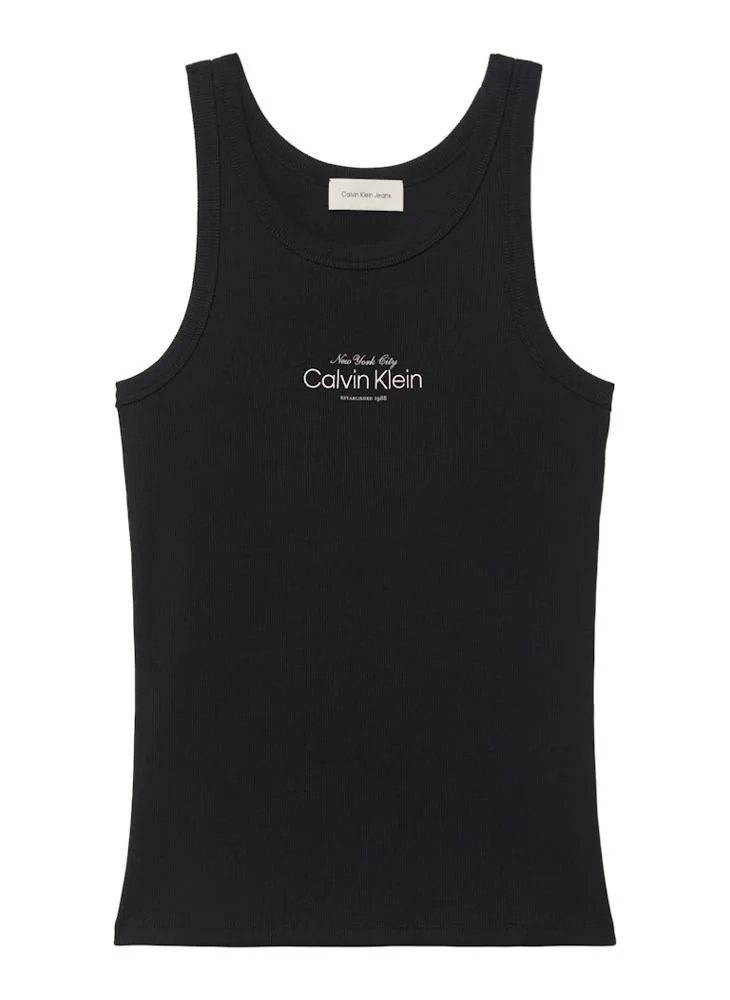 Calvin Klein Jeans  Contour 2X2 Rib Graphic Tank for Women | Best Price UAE