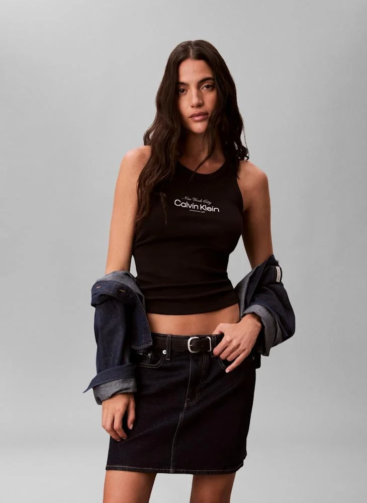 Calvin Klein Jeans Contour 2X2 Rib Graphic Tank