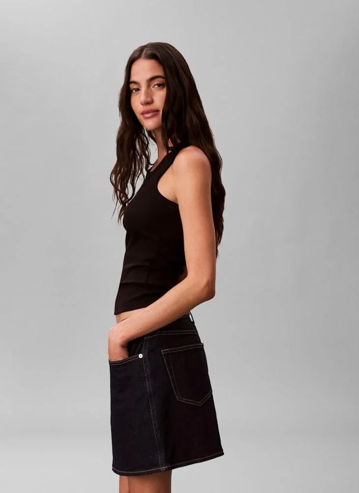 Calvin Klein Jeans  Contour 2X2 Rib Graphic Tank for Women | Best Price UAE