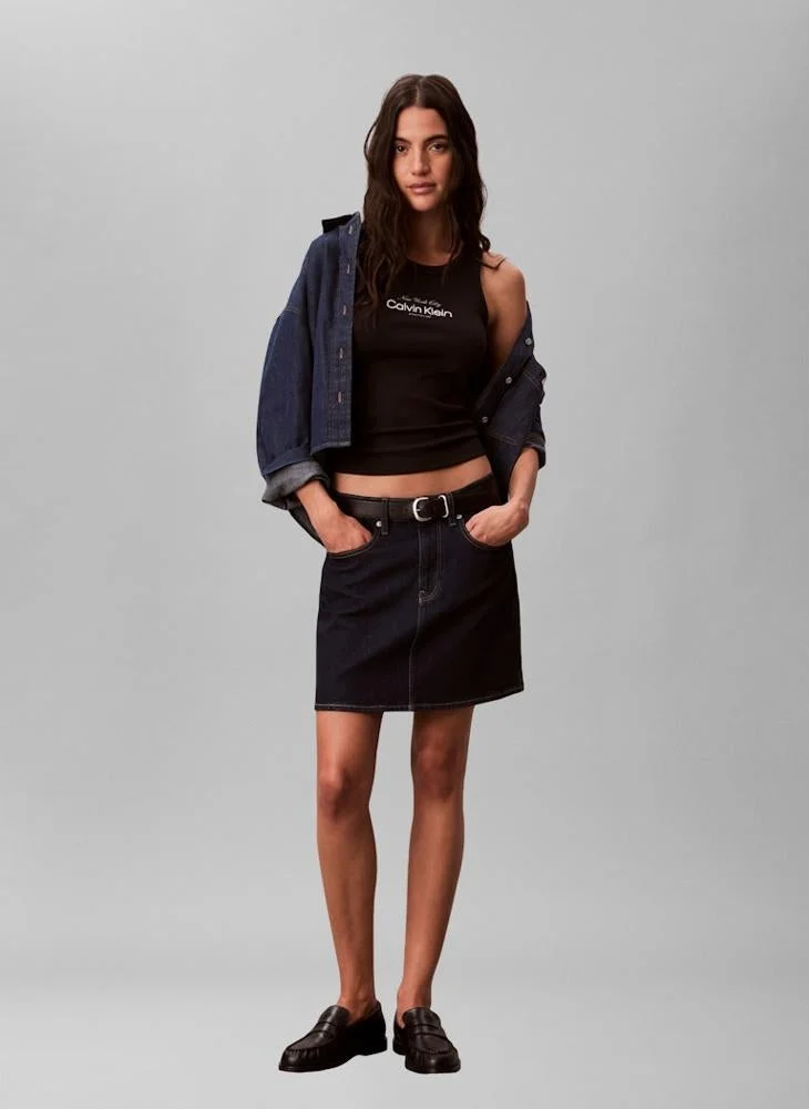 Calvin Klein Jeans  Contour 2X2 Rib Graphic Tank for Women | Best Price UAE