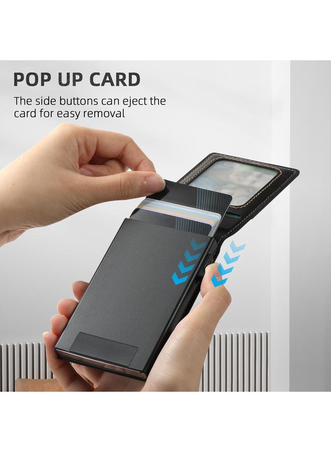 Suteni Case For iPhone 14 Pro Max H19 Oil Wax 2-in-1 MagSafe Removable Card Box Back Phone Case - Image 3