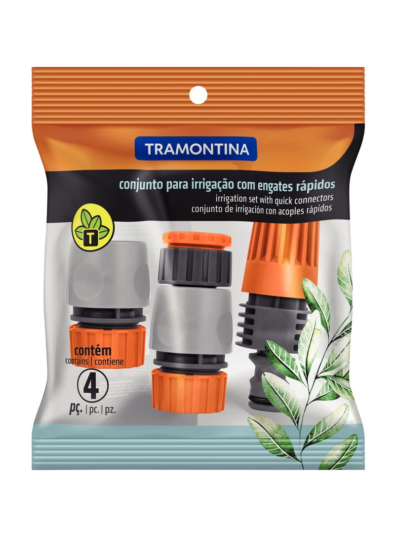 TRAMONTINA طقم ري مكون من 4 قطع مع موصلات سريعة ورشاش - Image 2