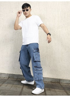 Hubberholme Men Indigo Jeans - Loose Fit Stylish Casual Jeans  - Image 1