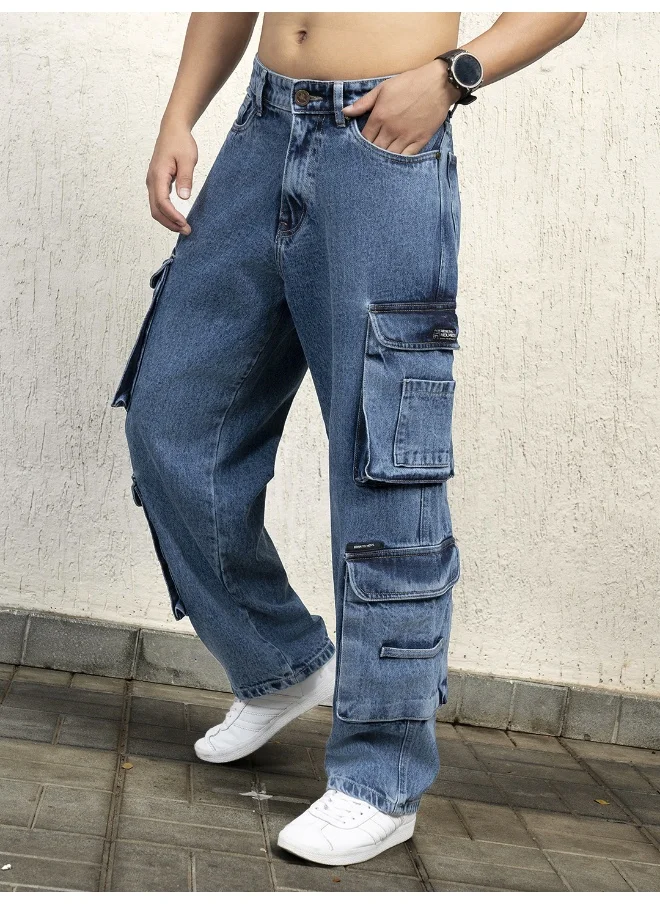 هوبرهولمي Men Indigo Jeans - Loose Fit Stylish Casual Jeans