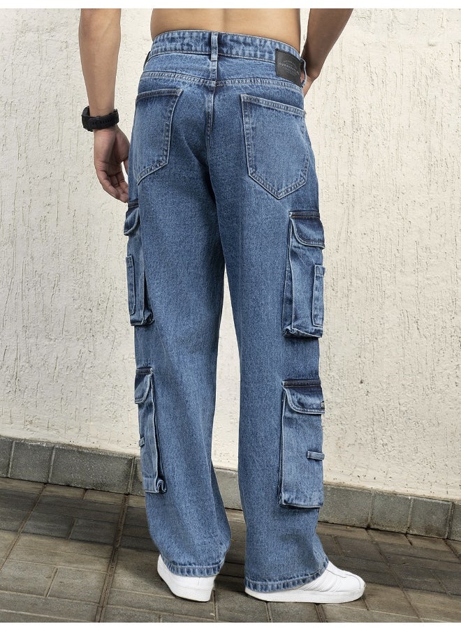 Hubberholme Men Indigo Jeans - Loose Fit Stylish Casual Jeans  - Image 5