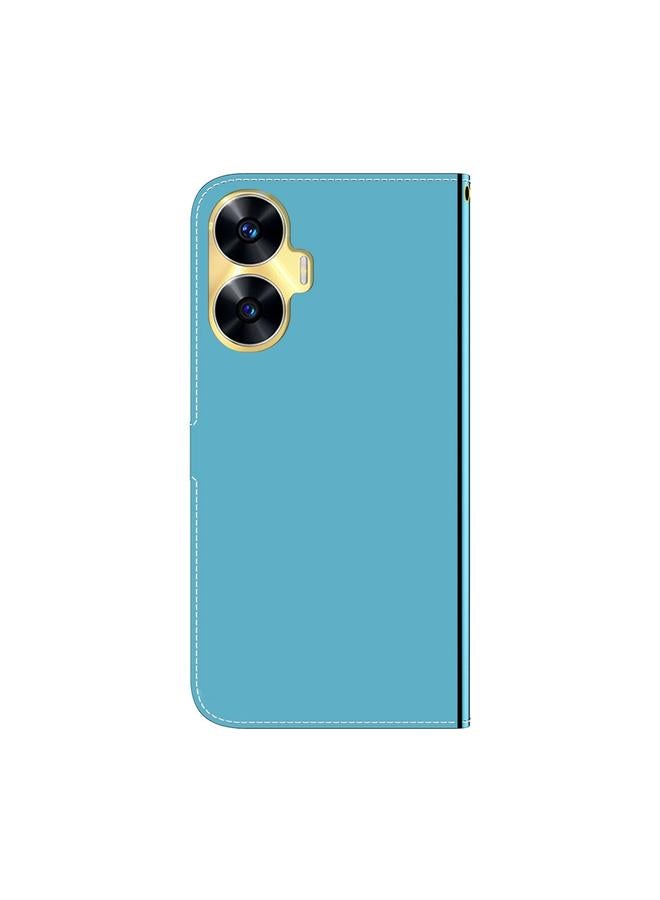 اس-توب جراب لهاتف Realme C55 مصنوع من الجلد الصناعي بسطح مرآة - Image 3