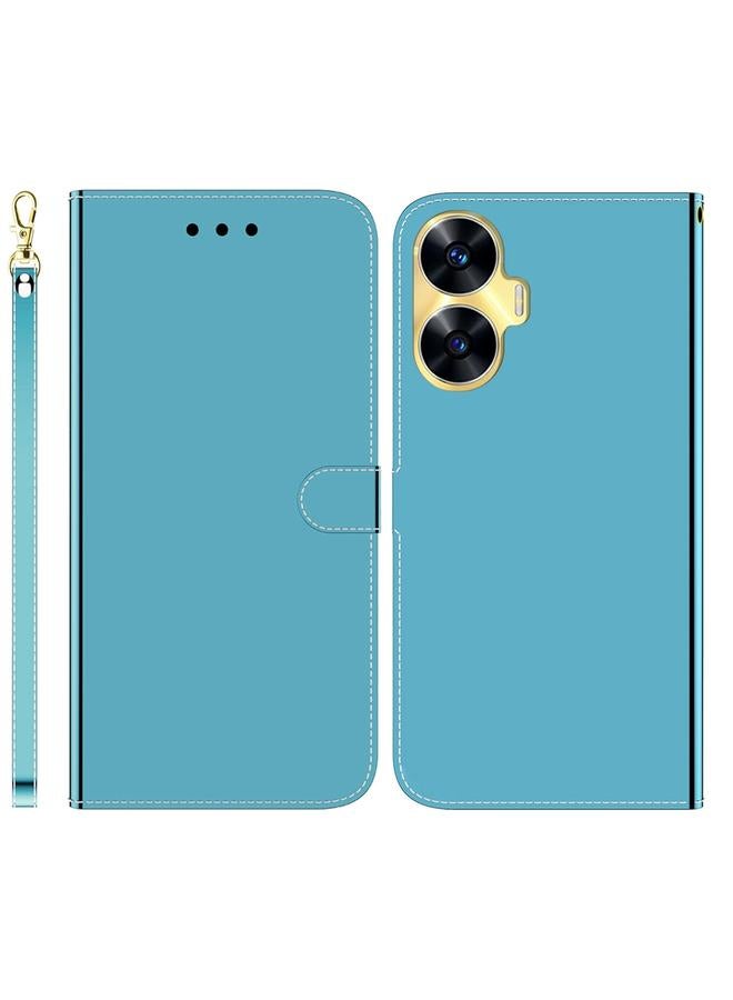 اس-توب جراب لهاتف Realme C55 مصنوع من الجلد الصناعي بسطح مرآة - Image 1