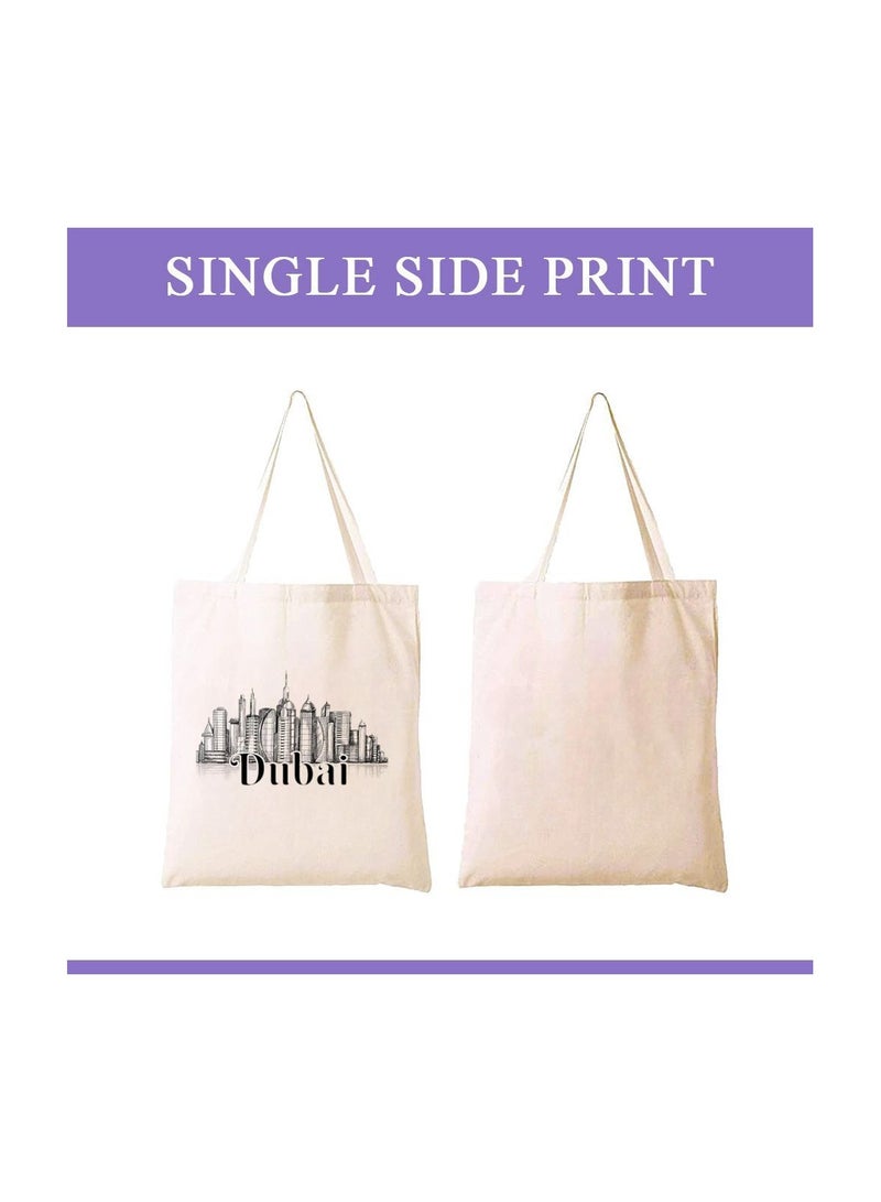 Cotton Tote Bag with Dubai Skyline Design - Eco-Friendly Souvenir and Travel Accessory - Great Gift and Travel Companion - Perfect for Shopping and Everyday Use  - Image 5