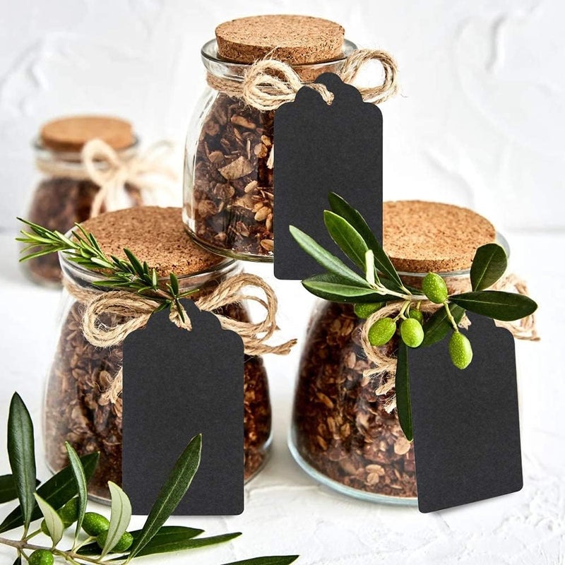 g2plus Kraft Paper Tags, 2'' x 4'' Paper Gift Tags with Twine for Arts and Crafts, Wedding Christmas Thanksgiving and Holiday-100PCS (Black) - Image 4