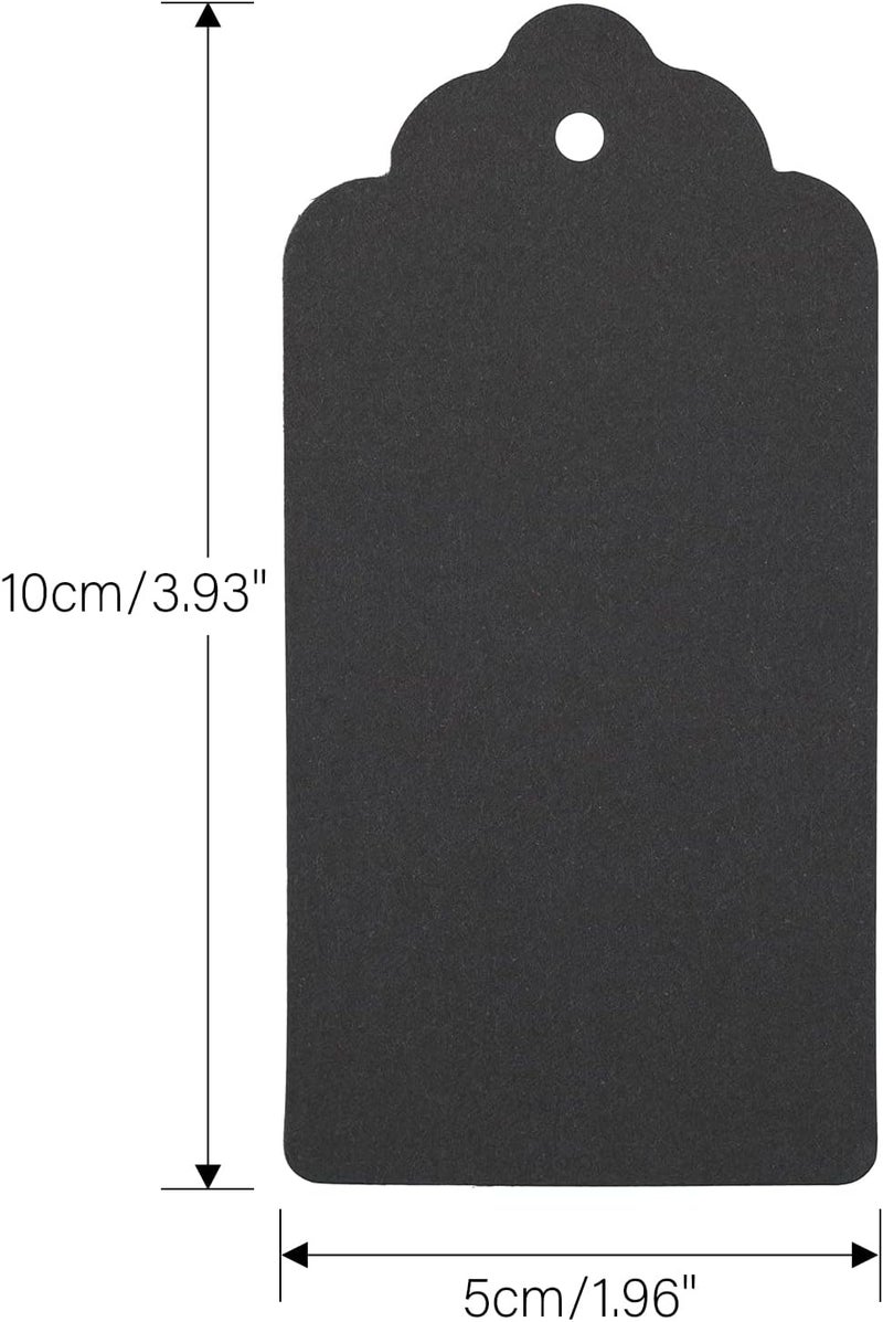 g2plus Kraft Paper Tags, 2'' x 4'' Paper Gift Tags with Twine for Arts and Crafts, Wedding Christmas Thanksgiving and Holiday-100PCS (Black) - Image 2