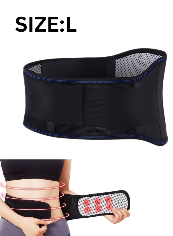 Adjustable Heated Back Support Belt – Self Heating Magnetic Therapy Brace for Lower Back Pain, Herniated Disc, Sciatica, Muscle Relief and Posture Support-(L) - Image 1