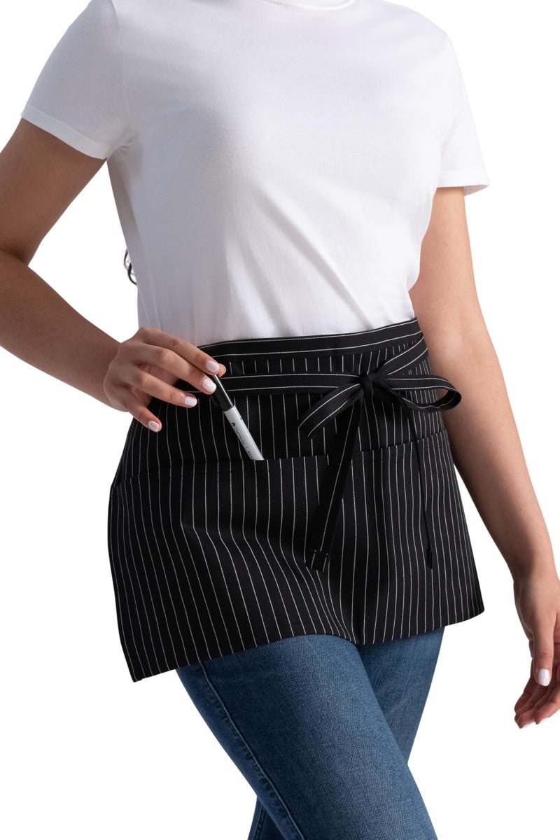 Chef Works Unisex Waitress Apron, Pinstripe, One Size - Image 4