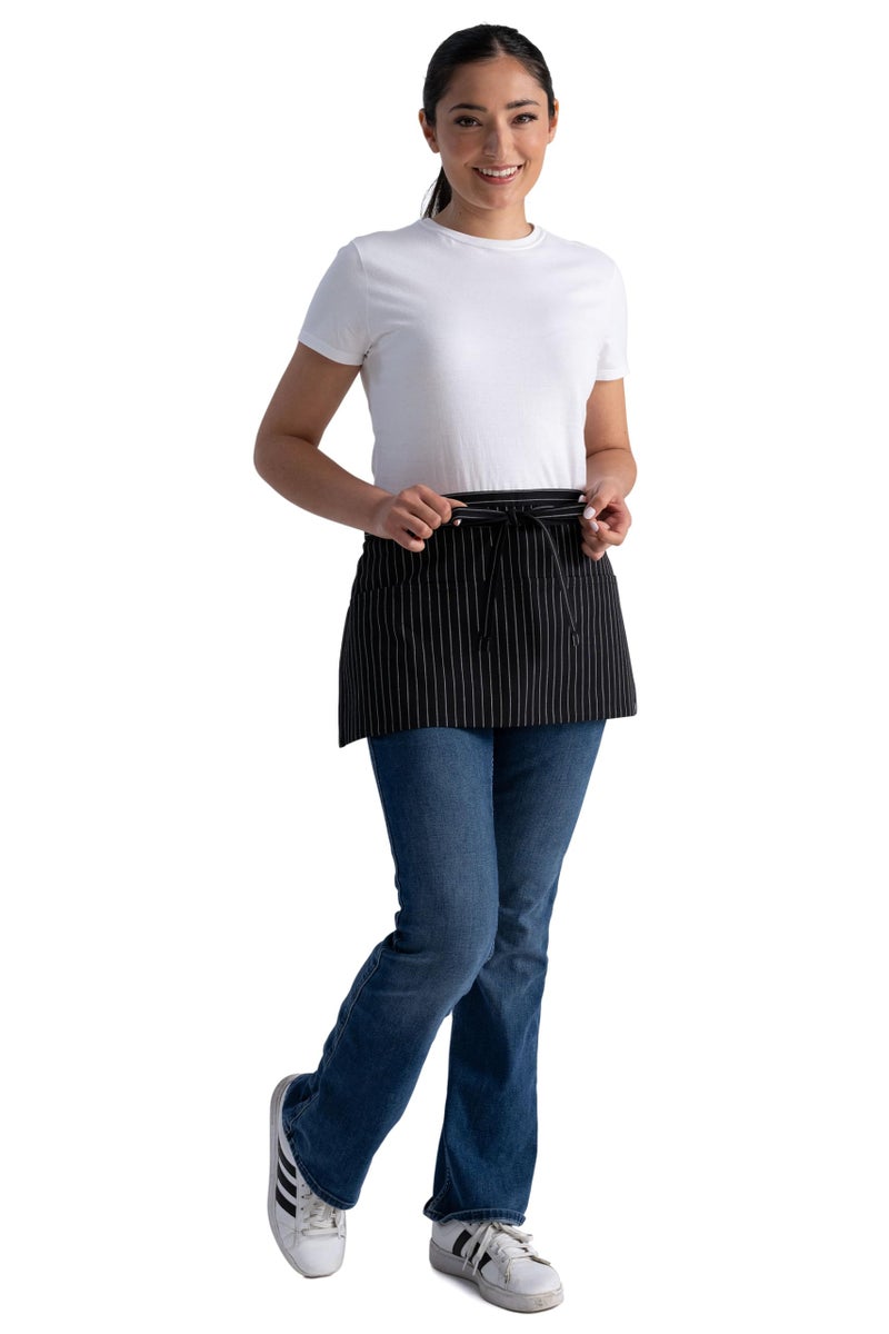 Chef Works Unisex Waitress Apron, Pinstripe, One Size - Image 2