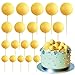 ASTARON Pack of 20 Cake Decoration Balls Cake Toppers Mini Balloons Cake Toppers for Wedding Party Baby Shower Birthday Cake Decorating Yellow - Image 2