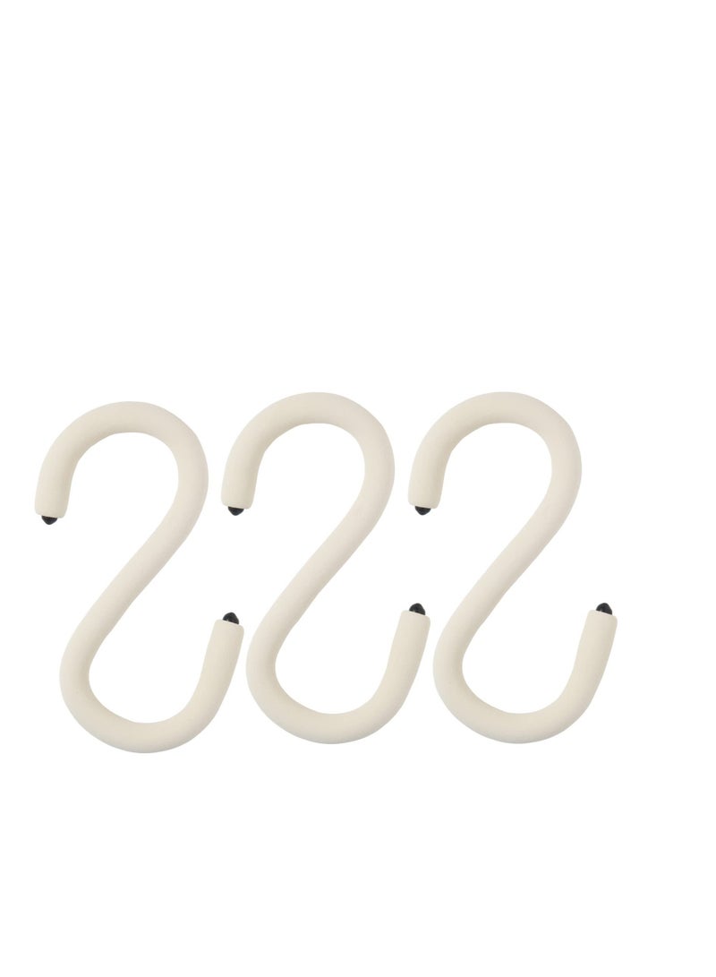KASTWAVE 3 PCS S Shape  Purse Closet Hooks, Reusable Unique Design Utility Hooks, Flexible Neck for Easy Twist & Lock, Suitable for Hanging Bags, Purses, Handbags, Scarves,Cabinet Lock (White)  - Image 1