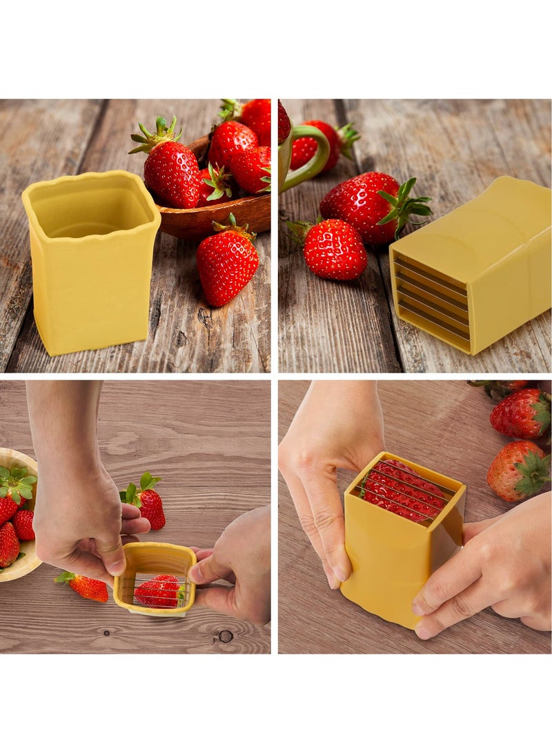 KASTWAVE 3PCS Strawberry Slicer - Cup Slicer - Cup Fruit Slicer - Cup Slicer Handheld - 2024 New Mini Fruit Slicer Cup - Stainless Steel Strawberry Slicer  - Image 3