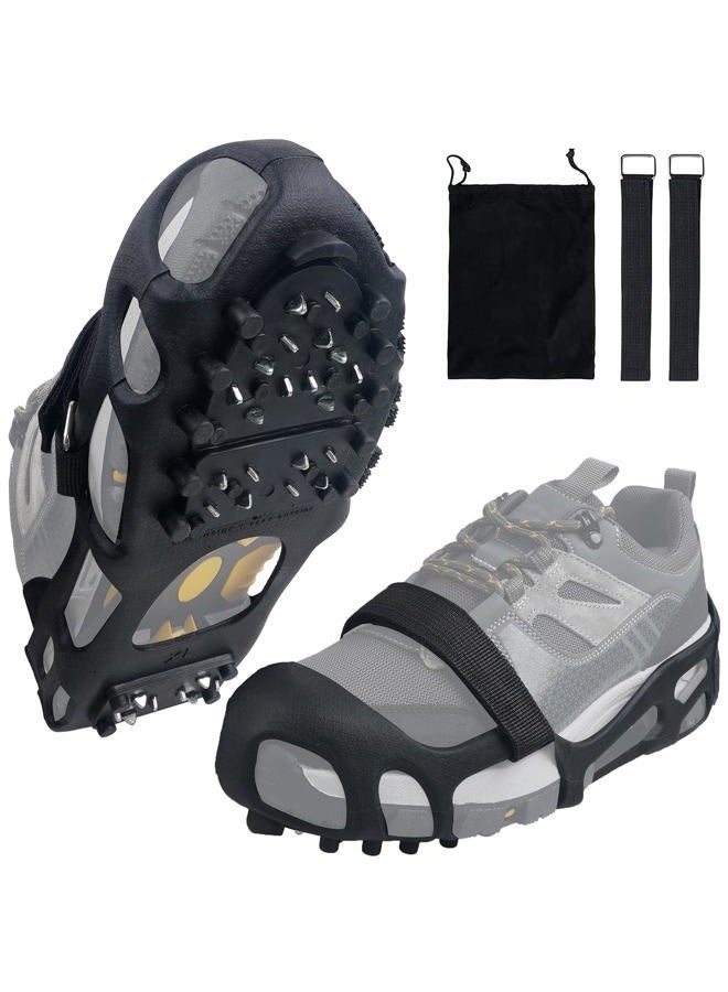 VATEICO Crampons,Ice Snow Cleats for Shoes and Boots with 28 Steel Stud Non-Slip Overshoe for Walking on Snow and Ice Anti Slip Ice Cleats Men Women XLarge - Image 1