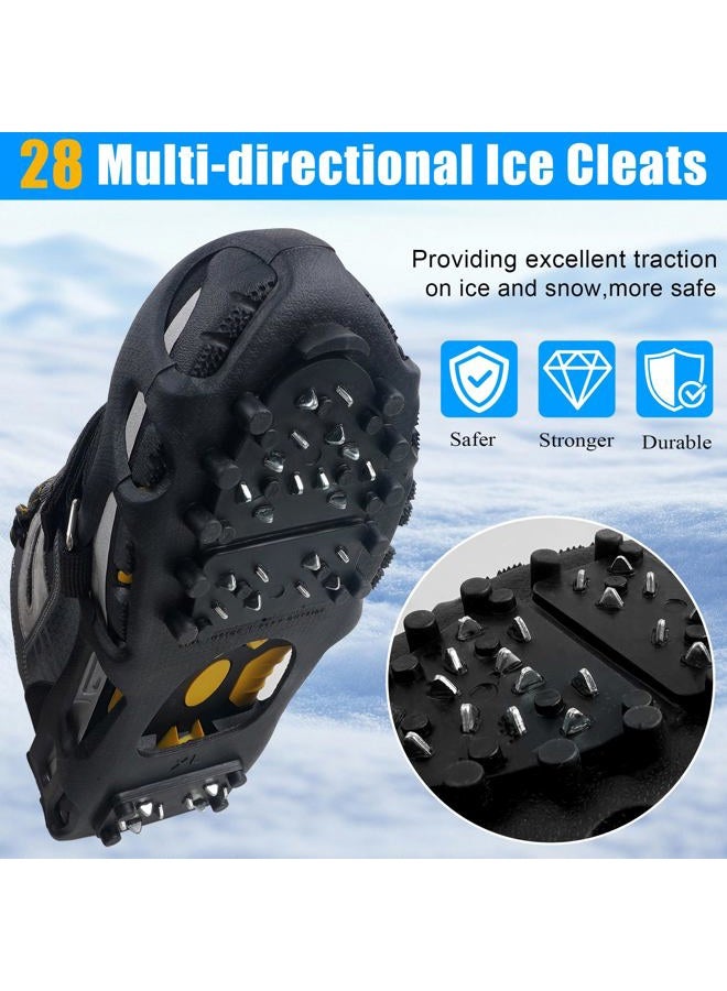 VATEICO Crampons,Ice Snow Cleats for Shoes and Boots with 28 Steel Stud Non-Slip Overshoe for Walking on Snow and Ice Anti Slip Ice Cleats Men Women XLarge - Image 4