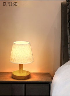 DUNISO Bedroom small table lamp, bedside table lamp, dimmable USB switch cable LED bedroom lamp with fabric lampshade, children's room desk reading light, suitable for living room, bedroom, dining room, bar, party, camping, caf é, office, dormitory  - Image 3