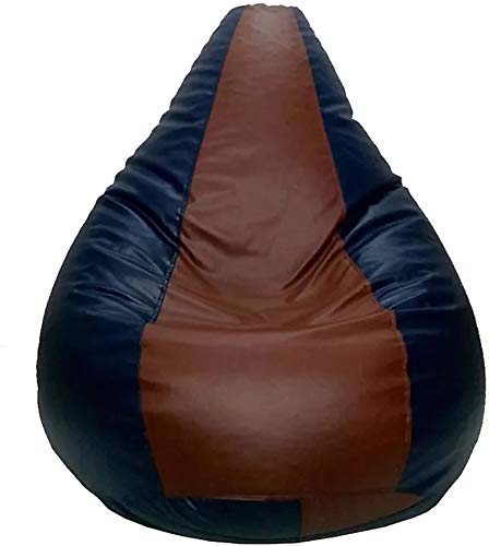 caddyFull caddyFull Large Bean Bag Without Beans Brown and Navy Blue - Image 1