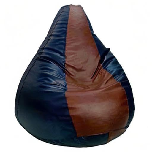 caddyFull caddyFull Large Bean Bag Without Beans Brown and Navy Blue - Image 4