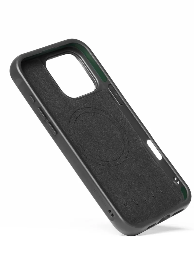 Mujjo iPhone 16 Pro Max with the Full Leather Case in Black with MagSafe and Shield Case