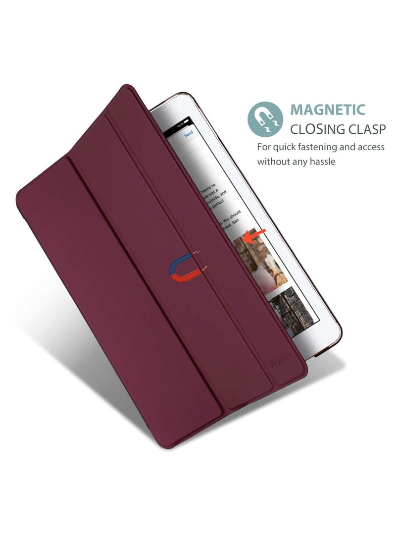 Procases - iPad Pro 9.7 Case 2016 (Old Model), Ultra Slim Lightweight Stand Smart Case Shell with Translucent Frosted Back Cover for Apple iPad Pro 9.7 Inch (A1673 A1674 A1675) -Wine - Image 1