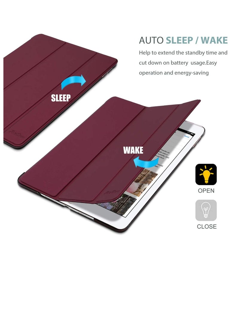 Procases - iPad Pro 9.7 Case 2016 (Old Model), Ultra Slim Lightweight Stand Smart Case Shell with Translucent Frosted Back Cover for Apple iPad Pro 9.7 Inch (A1673 A1674 A1675) -Wine - Image 1