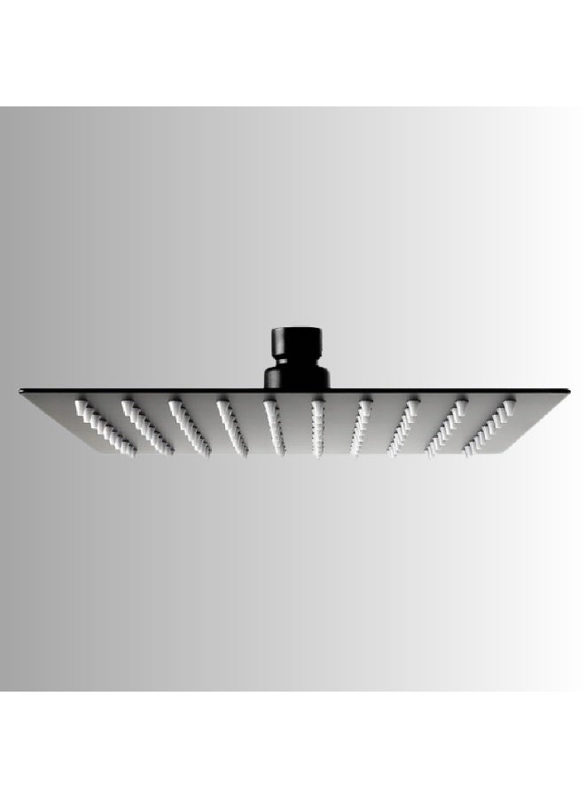 Premium 25 cm (10-Inch) Square Rain Shower Head – 304 Stainless Steel, Matte Black, High Pressure - Image 3