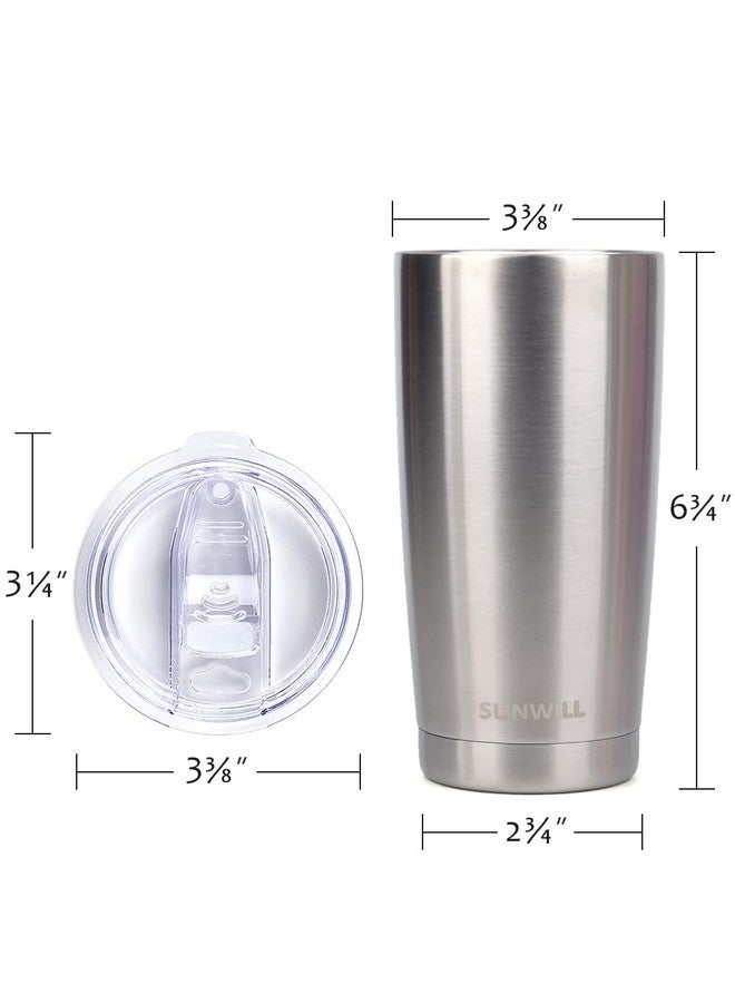 SUNWILL Travel Coffee Tumbler 20 oz, Stainless Steel Mug with Lid, Insulated Cup for Water, Tea, Hot and Cold Drinks, Silver - Image 3