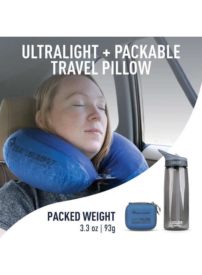 SEA TO SUMMIT Sea to Summit Aeros Premium Traveller Inflatable Neck Pillow, Navy Blue  - Image 2