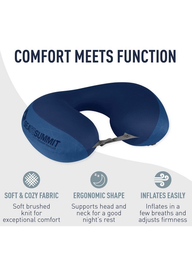 SEA TO SUMMIT Sea to Summit Aeros Premium Traveller Inflatable Neck Pillow, Navy Blue  - Image 5