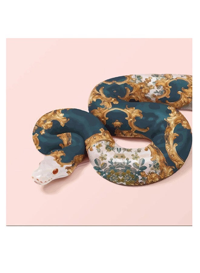 RYN Snake Themed Wall Art Blue/Gold/Pink 30x30cm - Image 2