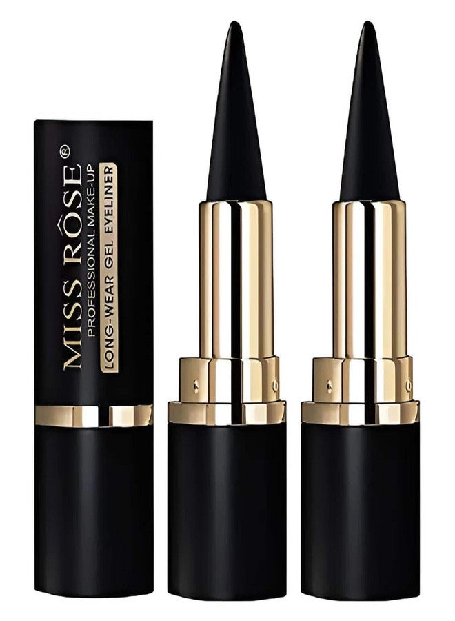 MISS ROSE M Gel Eyeliner, 2 Pcs Black Eyeliner Pencils, delineador de ojos contra el agua, Easy to Use, Eye Makeup for Women (Black Pack of 2) - Image 1