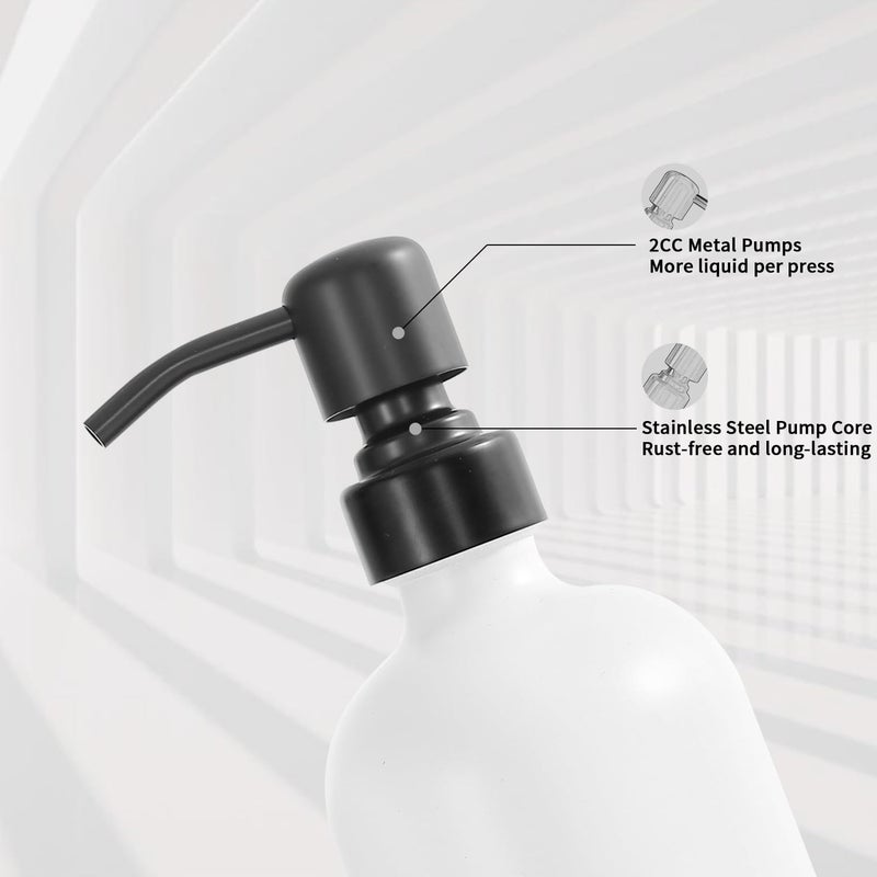 Prus Waso Kitchen Soap Dispenser Set, White Soap Dispenser with Black Stainless Steel Pump, Perfect for Modern Kitchen Decor. (White) - Image 5