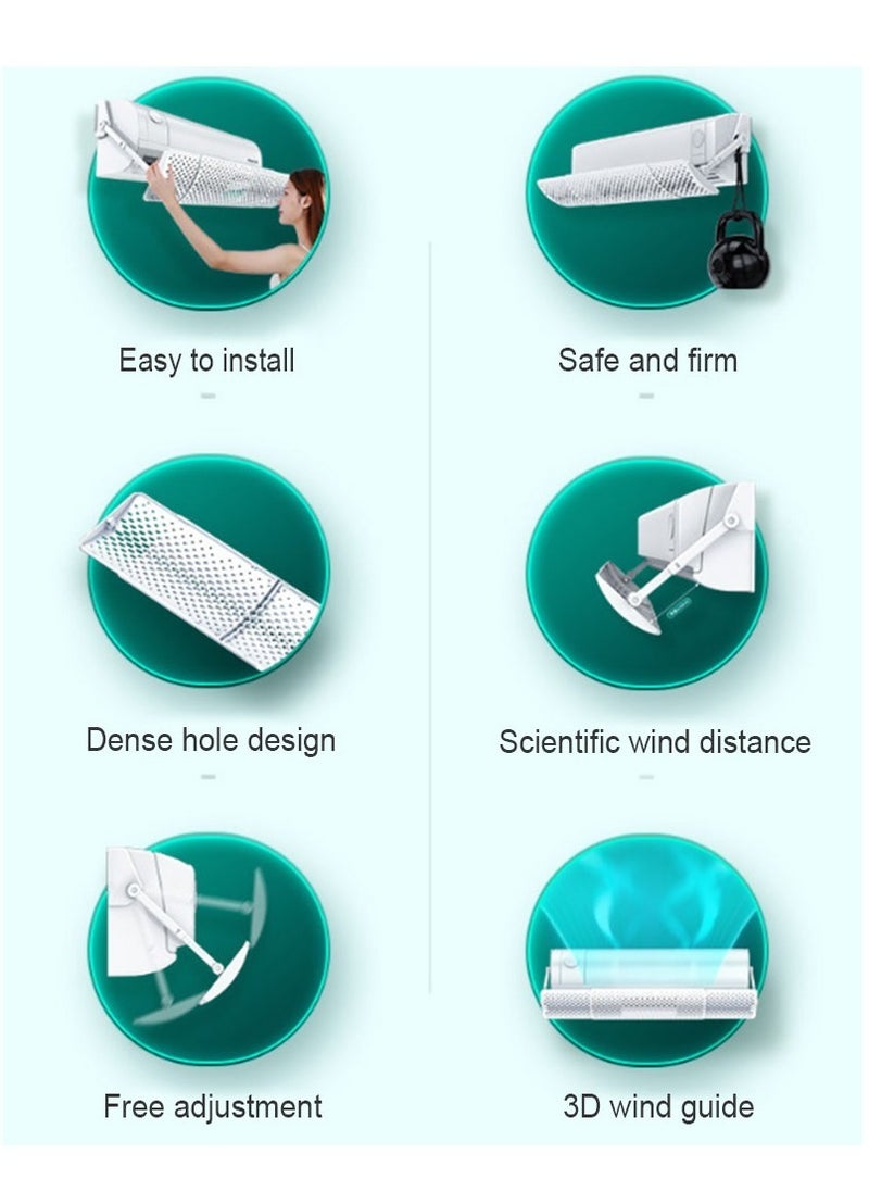 Arabest Free Installation of Air-conditioning Windshield Universal Wall-mounted Windshield to Block Cold Air and Prevent Direct Blowing  - Image 5