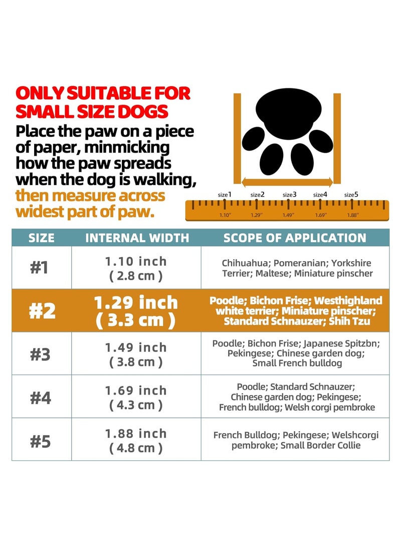 Zikra 4PCS Dog Shoes for Small Dogs Boots Waterproof Dog Booties Paw Protector for Outdoor Walking Puppy Shoes with Reflective Strip Rugged Anti-Slip Sole for Hardwood Floors Hot Pavement Szie #2 - Image 4