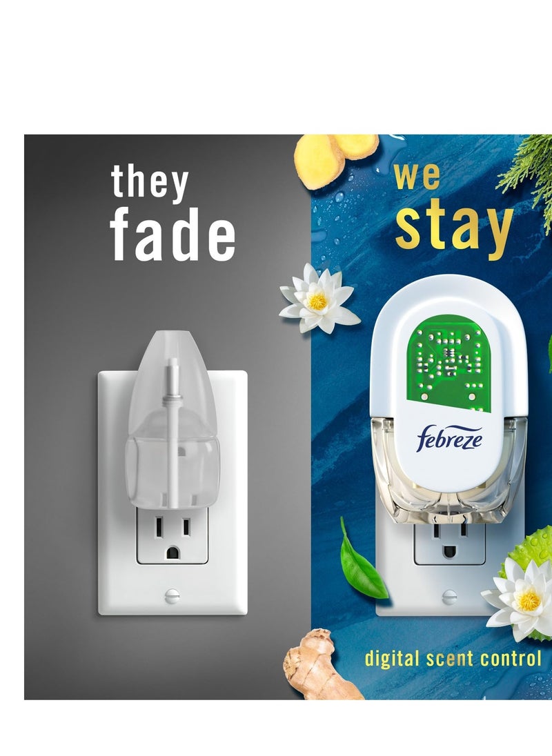 febreze - Febreze Plug in Air Fresheners for Home, Air Freshener Plug in, Wall Diffuser, Ocean Scent, Odor Fighter for Strong Odors, 1 Warmer + 2 Oil Refills - Image 1