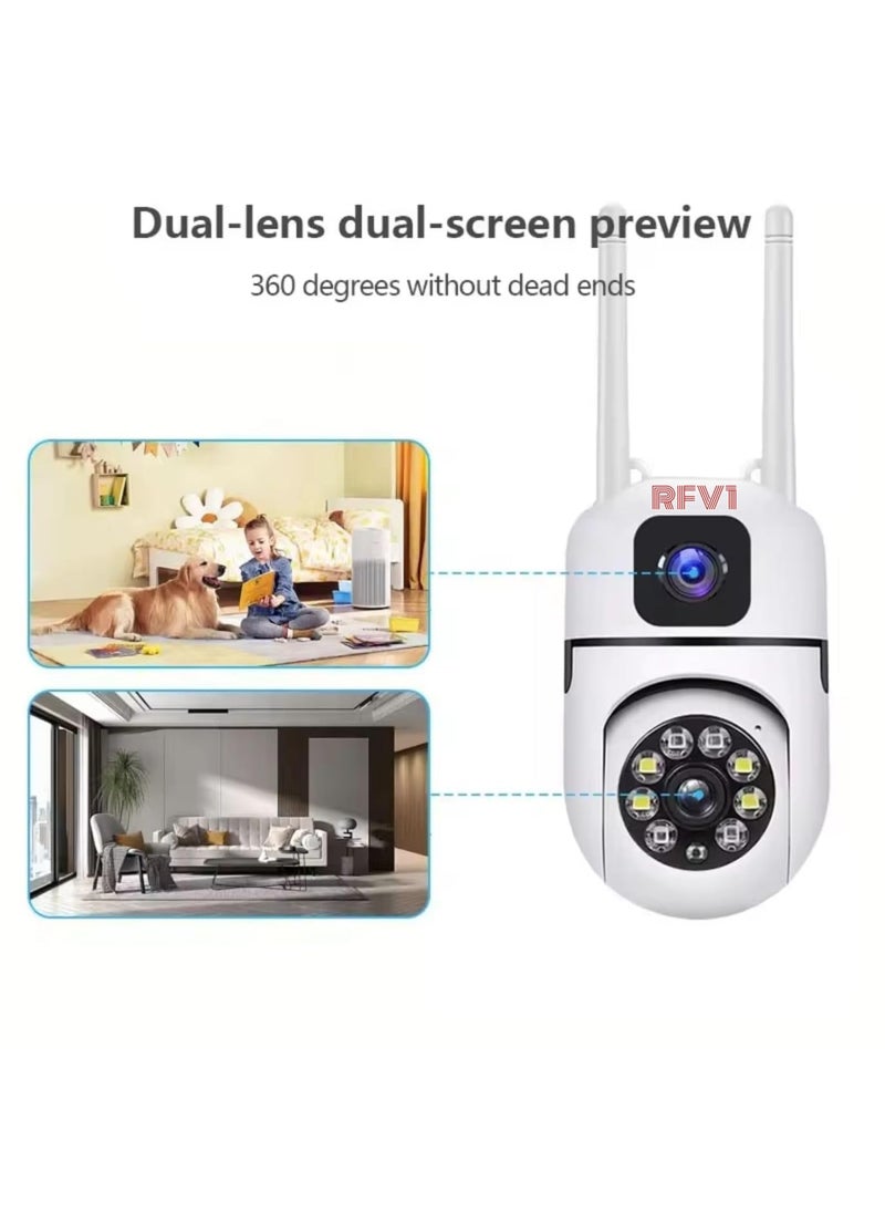RFV1 - RFV1 360° Dual Lens Mini PTZ WiFi Security Camera – 4MP Full HD Resolution, Dual Screen View, Color Night Vision, Human & Motion Detection, Auto Tracking, Two-Way Audio, Multi-User Access - Image 1