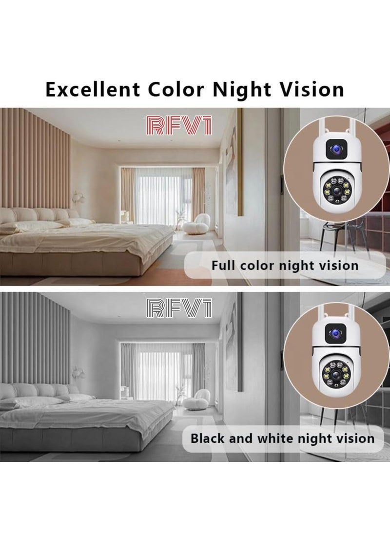 RFV1 - RFV1 360° Dual Lens Mini PTZ WiFi Security Camera – 4MP Full HD Resolution, Dual Screen View, Color Night Vision, Human & Motion Detection, Auto Tracking, Two-Way Audio, Multi-User Access - Image 1