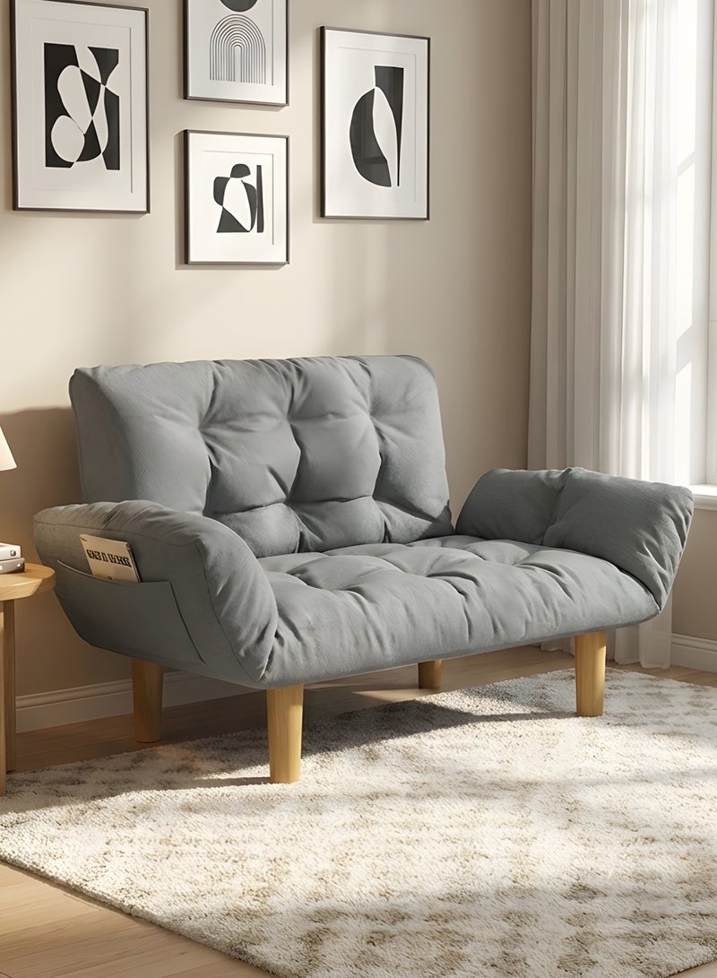 Taimi Folding Sofa Bed with Adjustable Arms and Backrest, Suitable for Living Room and Office, 110×30×60cm - Grey - Image 1