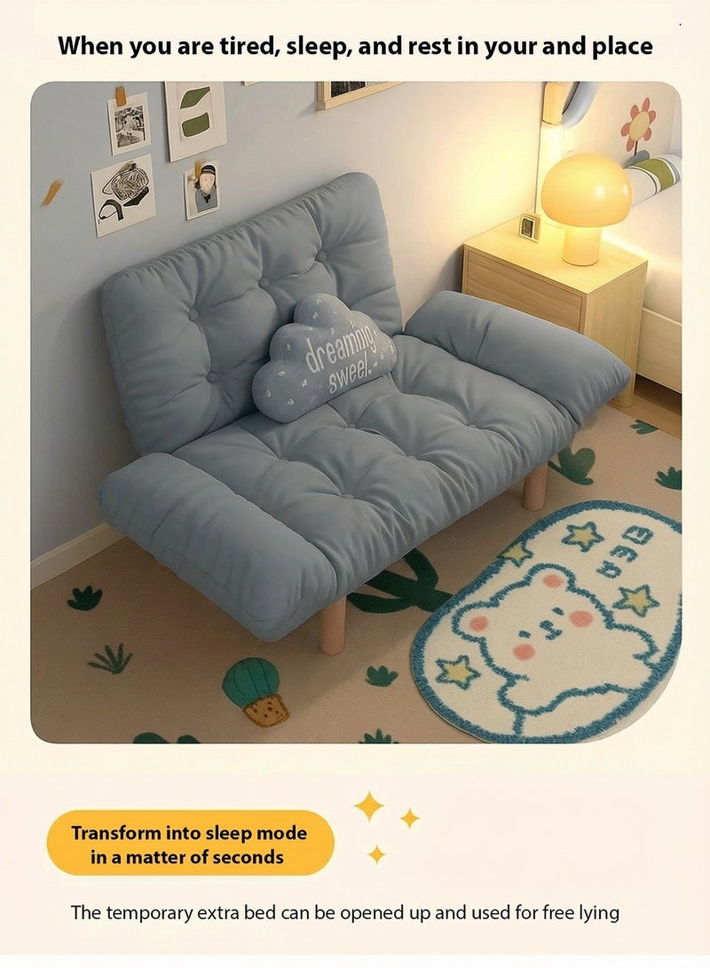 Taimi Folding Sofa Bed with Adjustable Arms and Backrest, Suitable for Living Room and Office, 110×30×60cm - Grey - Image 5