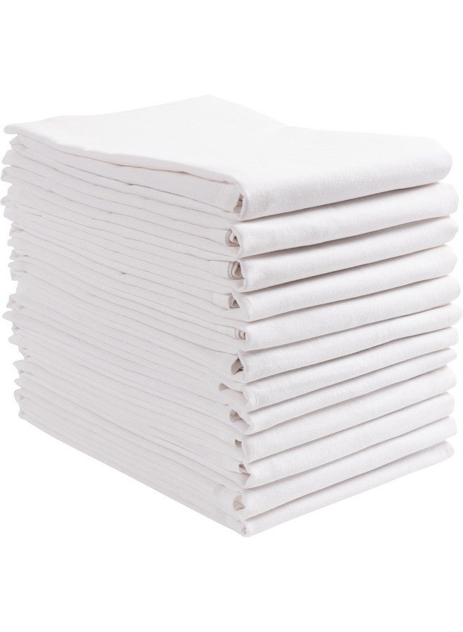 KAF Home Set of 12 White Flat Flour Sack Embroidery/Craft Kitchen Towels, 100-Percent Cotton, Lightweight, Thin, Absorbent, Extra Soft (20 x 30-Inches) (White) - Image 1